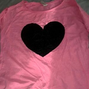 DONT BUY Neon Pink Sweater with Black Heart